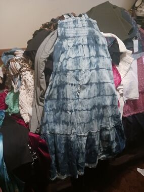 Speechless Blue Tie-Dye Tiered Maxi Dress